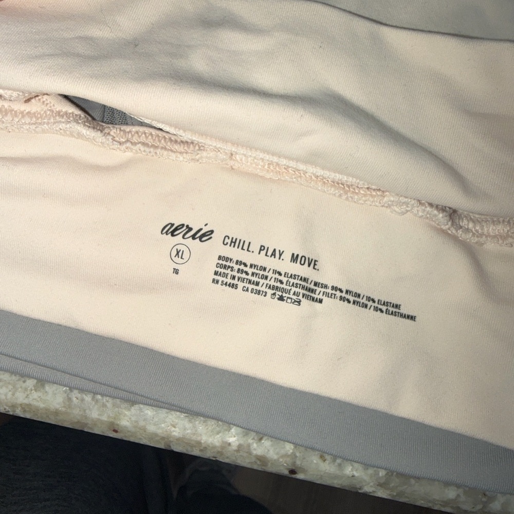 AERIE Bundle Two Chill Play Move Mesh Sports Bras Pink Gray Size XL - Picture 5 of 6